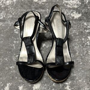 Moda Glossy Black Women's Sandals